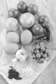 ingredients on paper to make mediterranean omlette
