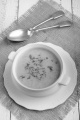 broccoli cream soup with fresh chopped parsley