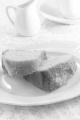 home made gugelhupf on a withe plate