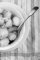 organic baby jacket potatoes chopped radish in a bowl