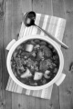 irish lamb stew with potato and carrot in a tureen