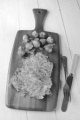 oven baked potato crusted cod fillet with brussel sprout