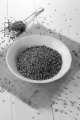 bowl on jute filled with organic buckwheat